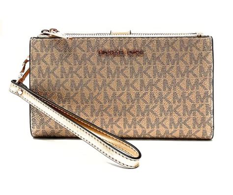 michael kors double zip wristlet gold|wristlet Michael Kors outlet.